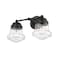 Z-Lite Vaughn 2 Light Vanity, Matte Black And Clear Seedy 736-2V-MB - alternate 1